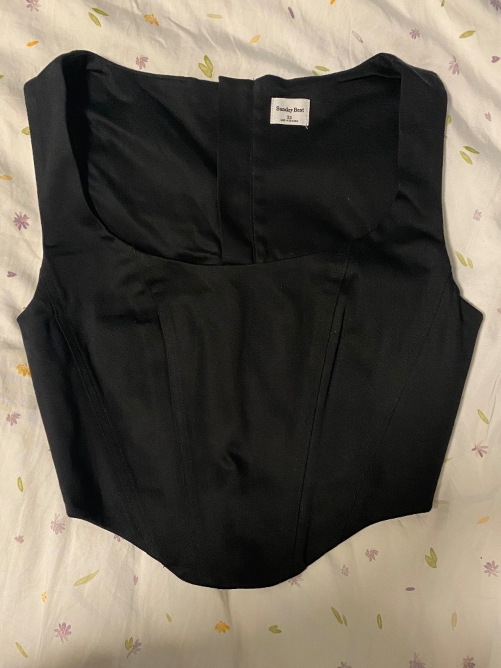 Sunday Best Black Structured Corset-Style Tank